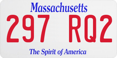 MA license plate 297RQ2