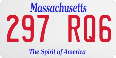 MA license plate 297RQ6