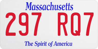 MA license plate 297RQ7