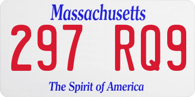 MA license plate 297RQ9