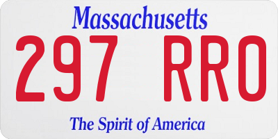MA license plate 297RR0