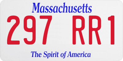 MA license plate 297RR1