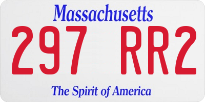 MA license plate 297RR2