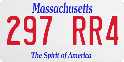 MA license plate 297RR4