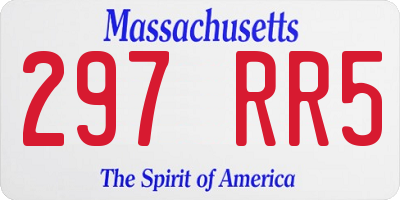 MA license plate 297RR5