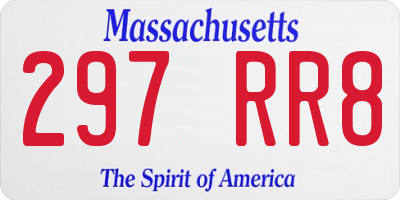 MA license plate 297RR8