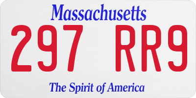MA license plate 297RR9