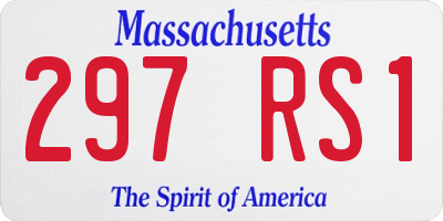 MA license plate 297RS1