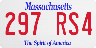 MA license plate 297RS4