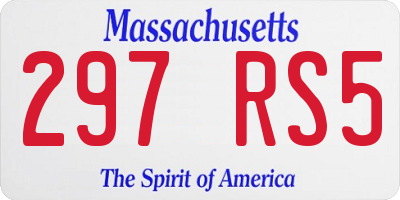 MA license plate 297RS5