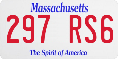 MA license plate 297RS6