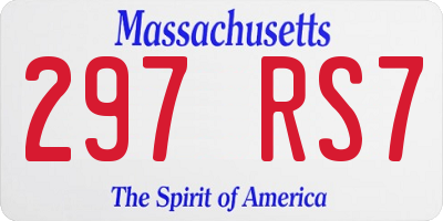 MA license plate 297RS7
