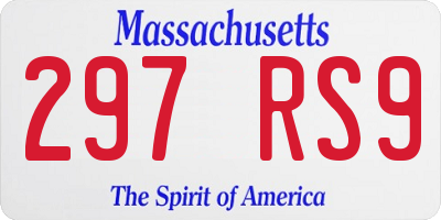 MA license plate 297RS9