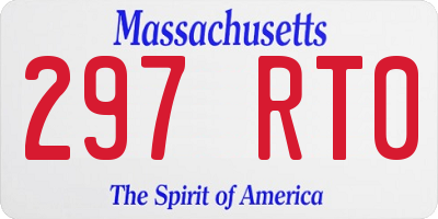 MA license plate 297RT0