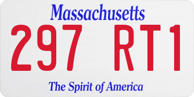 MA license plate 297RT1