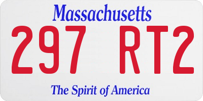 MA license plate 297RT2