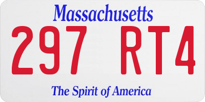 MA license plate 297RT4