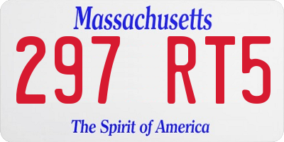 MA license plate 297RT5