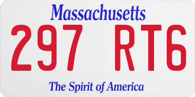MA license plate 297RT6