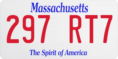 MA license plate 297RT7