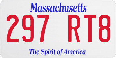 MA license plate 297RT8