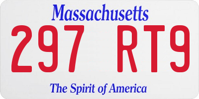 MA license plate 297RT9