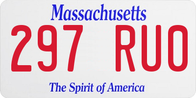 MA license plate 297RU0