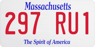 MA license plate 297RU1