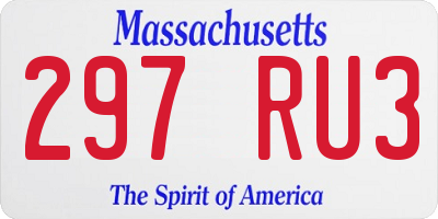 MA license plate 297RU3