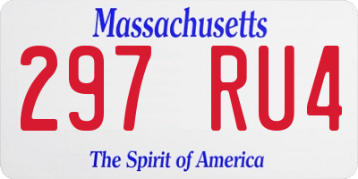 MA license plate 297RU4