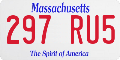 MA license plate 297RU5