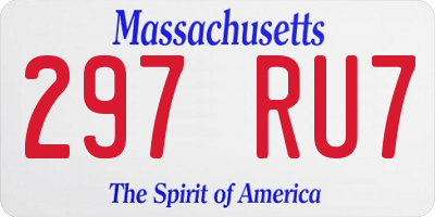 MA license plate 297RU7