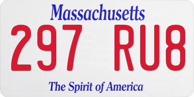 MA license plate 297RU8