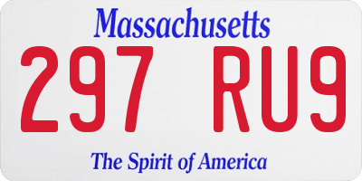 MA license plate 297RU9