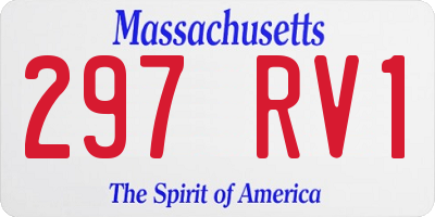 MA license plate 297RV1