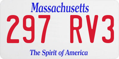 MA license plate 297RV3