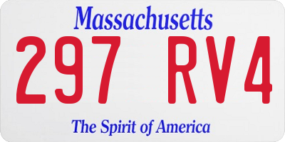 MA license plate 297RV4