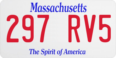 MA license plate 297RV5