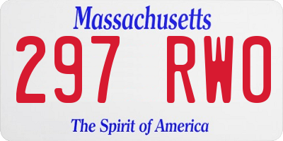 MA license plate 297RW0
