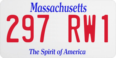 MA license plate 297RW1