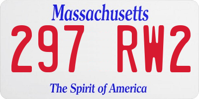 MA license plate 297RW2