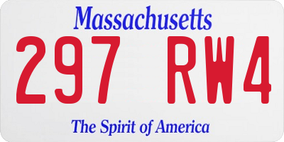 MA license plate 297RW4