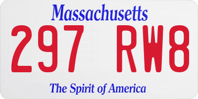 MA license plate 297RW8