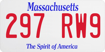 MA license plate 297RW9