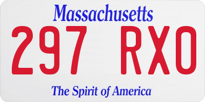 MA license plate 297RX0