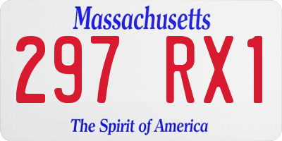 MA license plate 297RX1