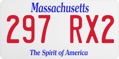MA license plate 297RX2