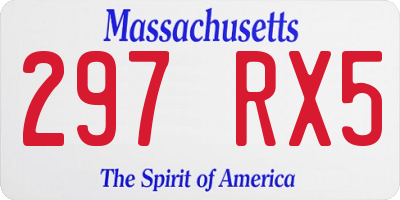 MA license plate 297RX5