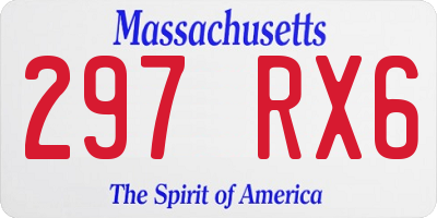 MA license plate 297RX6