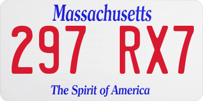 MA license plate 297RX7